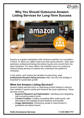 Why You Should Outsource Amazon Listing Services for Long-Term Success