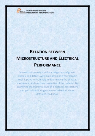 Relation between Microstructure and Electrical Performance