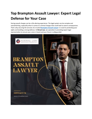 Top Brampton Assault Lawyer