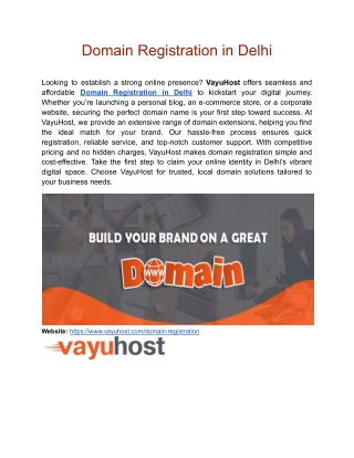 Domain Registration in Delhi