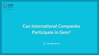 Can International Companies Participate in GeM
