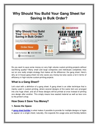 Why Should You Build Your Gang Sheet for Saving in Bulk Order