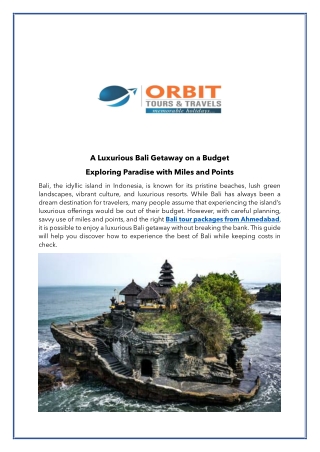 A Luxurious Bali Getaway on a Budget Exploring Paradise with Miles and Points