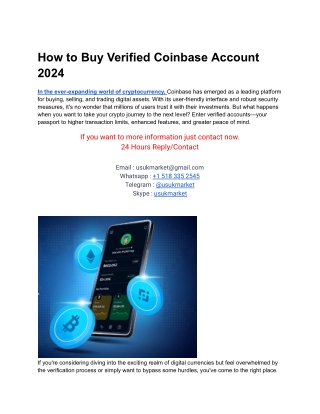 How to Buy Verified Coinbase Account 2024