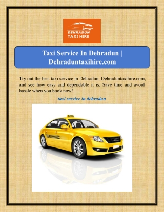 Taxi Service In Dehradun | Dehraduntaxihire.com