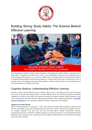 Building Strong Study Habits_ The Science Behind Effective Learning