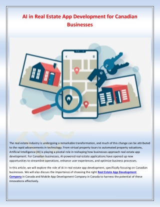 AI in Real Estate App Development for Canadian Businesses
