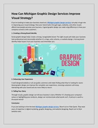 How Can Michigan Graphic Design Services Improve Visual Strategy