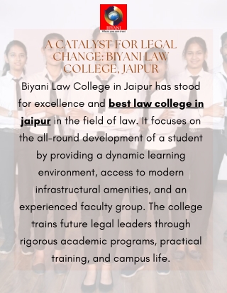 Unlocking the Legal Mind: Biyani Law College, Jaipur