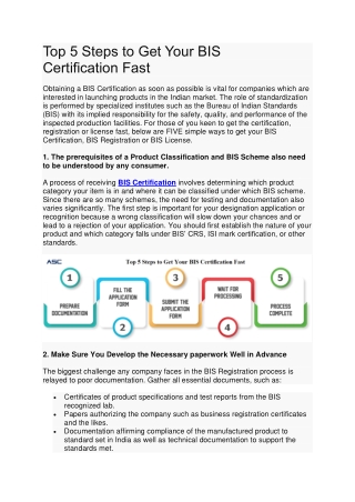 Top 5 Steps to Get Your BIS Certification Fast