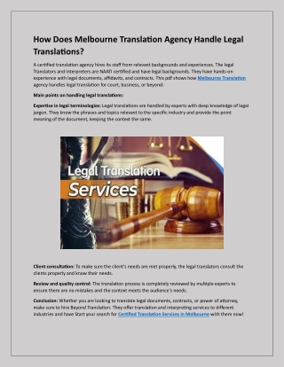 How Does Melbourne Translation Agency Handle Legal Translations?