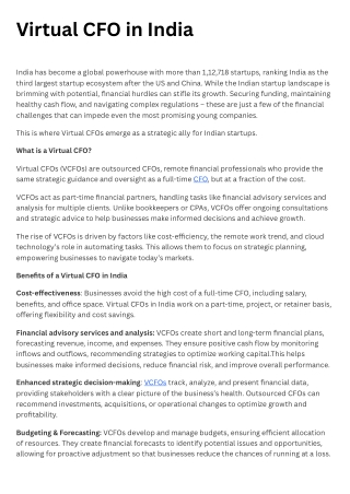 Virtual CFO in India