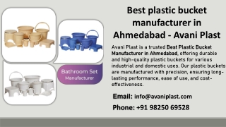 Best plastic bucket manufacturer in Ahmedabad - Avani Plast