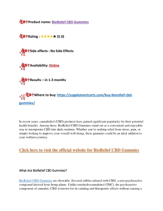 BioRelief CBD Gummies