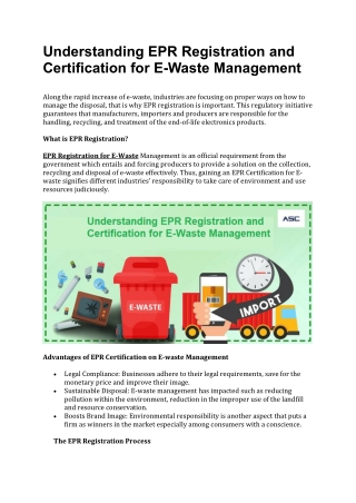 Understanding EPR Registration and Certification for E Waste Management