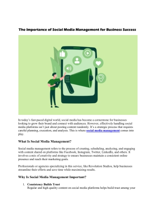 The Importance of Social Media Management for Business Success