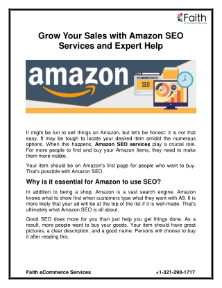 Grow Your Sales with Amazon SEO Services and Expert Help