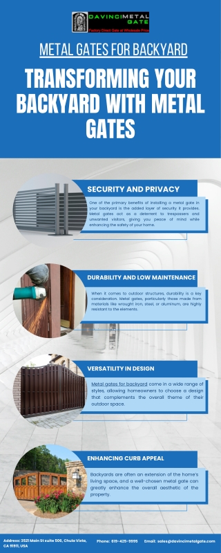 Metal gates for backyard