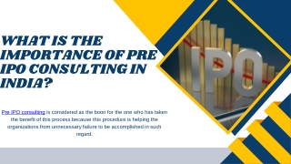 What is the importance of pre IPO consulting in India?