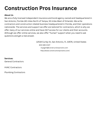 Construction Pros Insurance