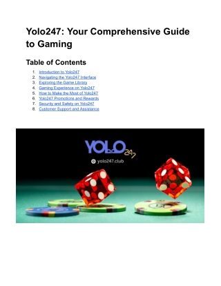 Yolo247 Your Comprehensive Guide to Gaming