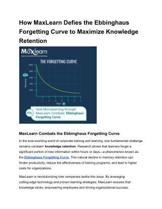 How MaxLearn Defies the Ebbinghaus Forgetting Curve to Maximize Knowledge Retention