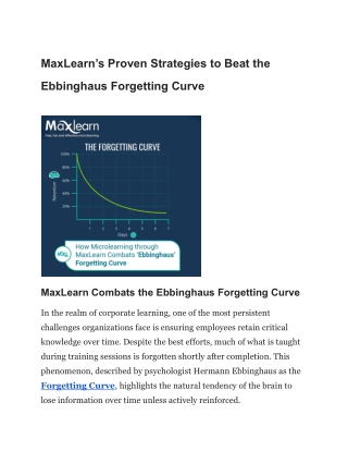 MaxLearn’s Proven Strategies to Beat the Ebbinghaus Forgetting Curve