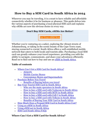 How to Buy a SIM Card in South Africa in 2024