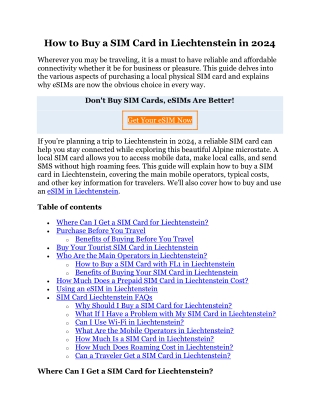 How to Buy a SIM Card in Liechtenstein in 2024