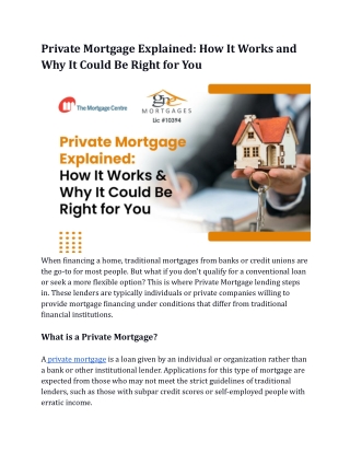 Private Mortgage Explained_ How It Works and Why It Could Be Right for You (1)