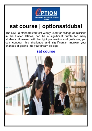 sat course | optionsatdubai