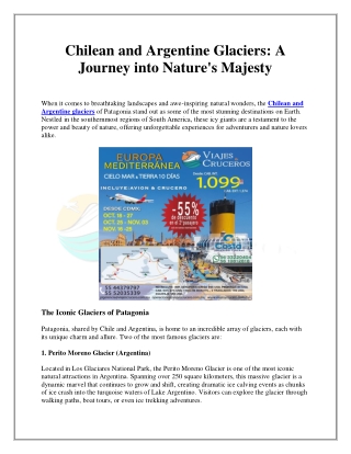 Chilean and Argentine Glaciers: A Journey into Nature's Majesty