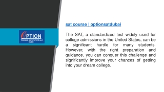 sat course | optionsatdubai