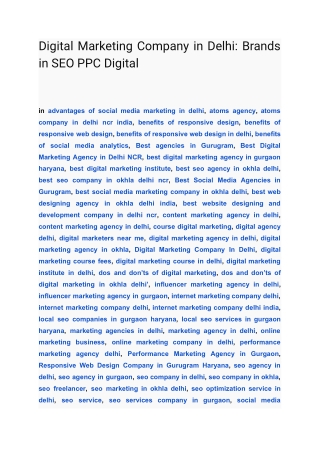 Digital Marketing Company in Delhi_ Brands in SEO PPC Digital