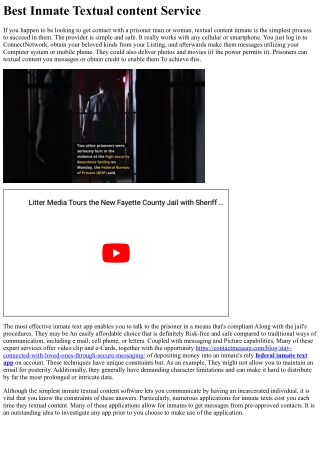 Finest Inmate Textual content Provider