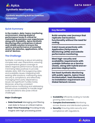 Apica Synthetic monitoring