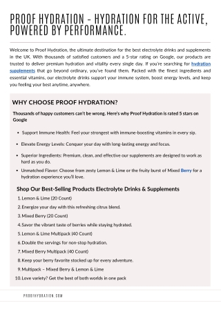 Proof Hydration | Quenching Christmas Joy