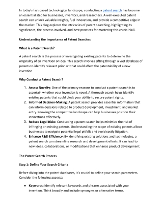 Mastering Patent Search Unlock Innovation and Insights