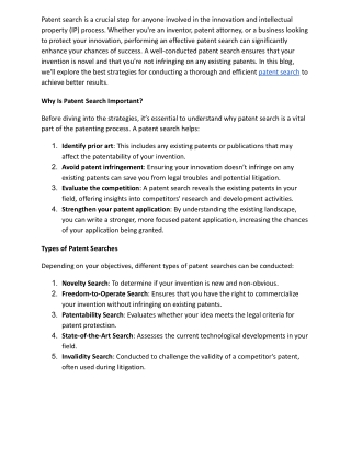 Effective Patent Search Strategies for Better Results