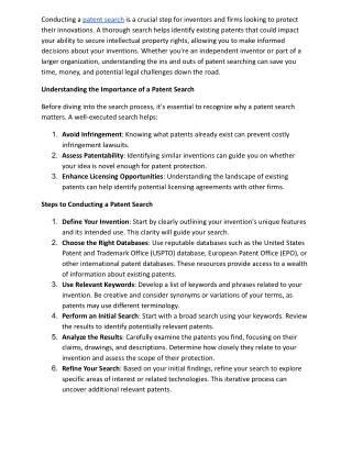 Navigating Patent Search Tips for Inventors and Firms