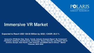 Immersive VR Market Size Worth USD 128.92 Billion by 2032 | CAGR: 26.5 %