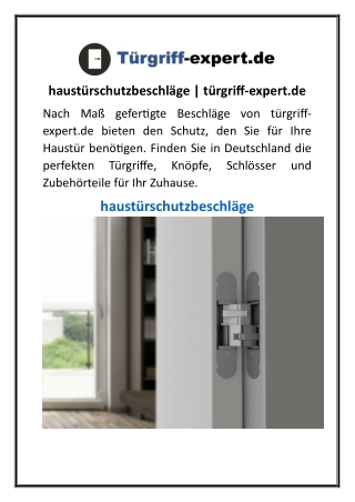 haustürschutzbeschläge  türgriff-expert.de