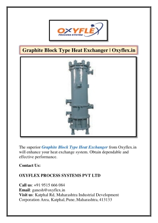 Graphite Block Type Heat Exchanger | Oxyflex.in
