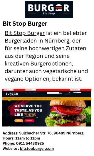 Bit Stop Burger- Best Fast Food Restaurant