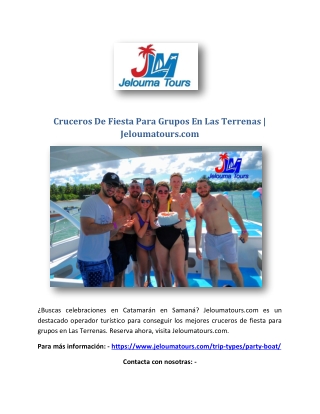 Cruceros De Fiesta Para Grupos En Las Terrenas