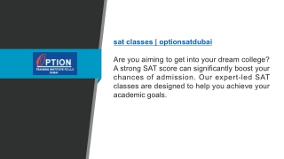 sat classes | optionsatdubai
