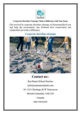 Corporate Shoreline Cleanups Make a Difference with Your Team