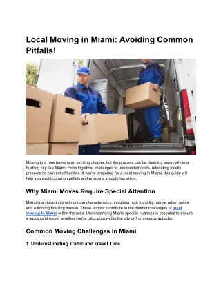 Local Moving in Miami_ Avoiding Common Pitfalls