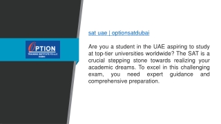 sat uae | optionsatdubai