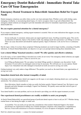 Emergency Dentist Bakersfield